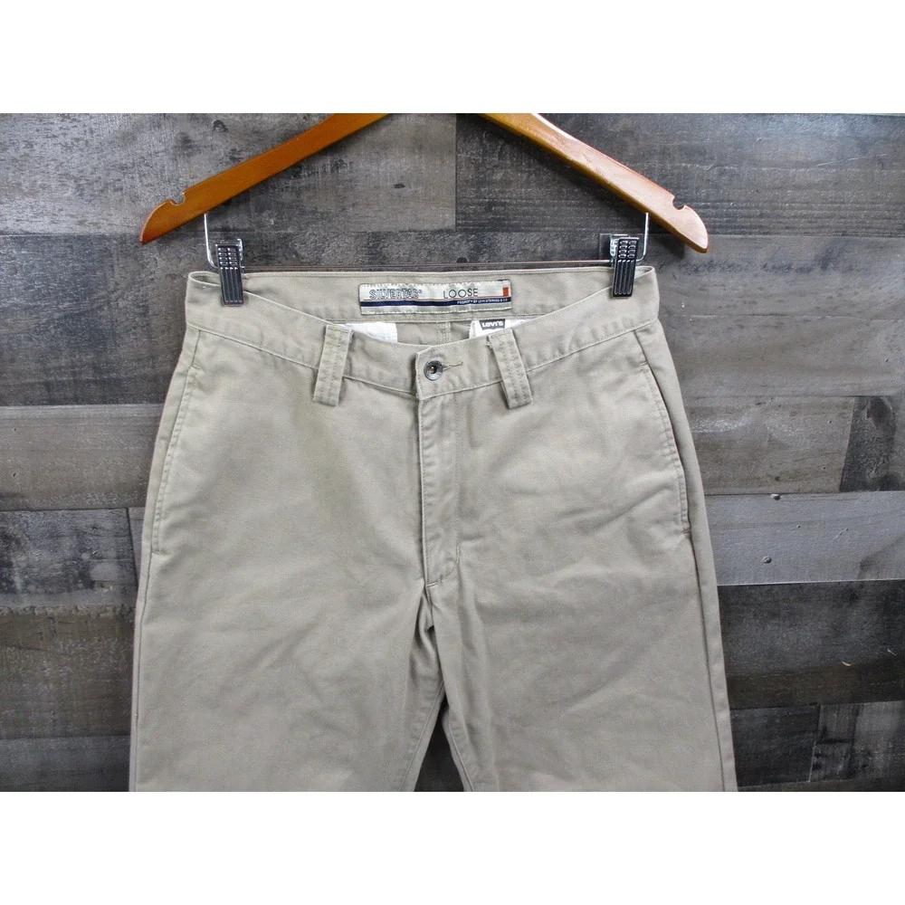 Vintage Levis SilverTab Khaki Pants Mens 29x32 Beige Loose Fit Baggy 90s Y2K